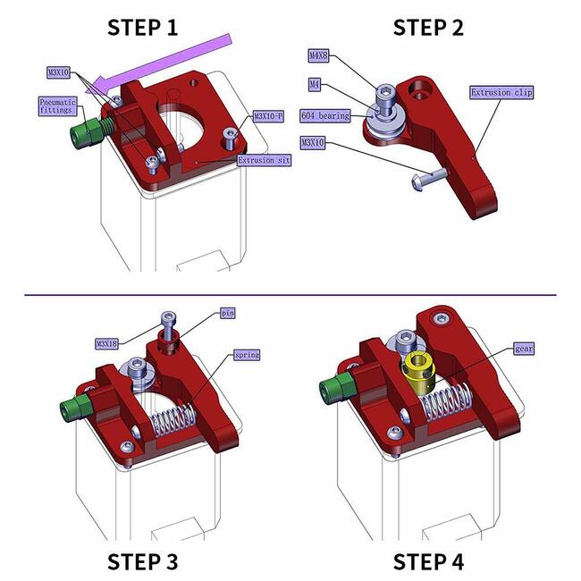 Aluminium Extruder (for Ender, CR-10)