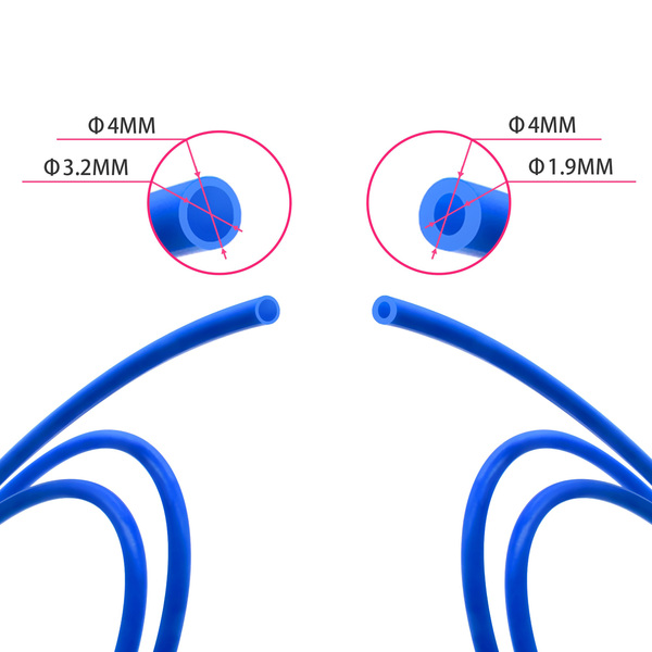 PTFE tube, blue, cut to order
