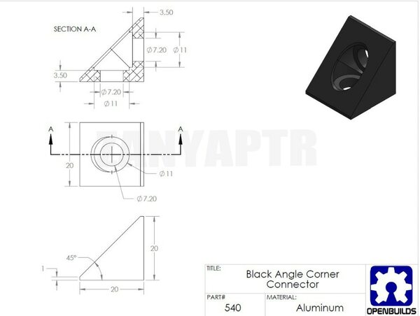 Openbuilds V-slot Angle Bracket (90 degrees)