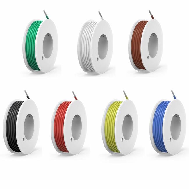 Silicone wire 0,35 mm2, 7 colors, 56m