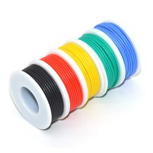 Silicone wire 0,82 mm2, 5 colors, 20m